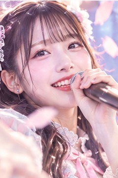 マイクを持って歌うアイドル